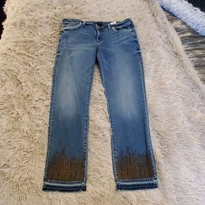 True religion mid-rise straight cropped jeans